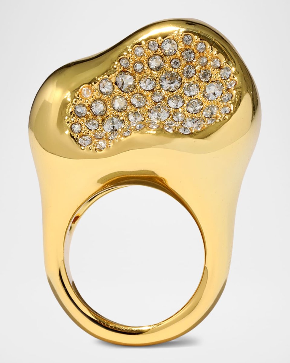 Solanales Crystal Pebble Statement Ring